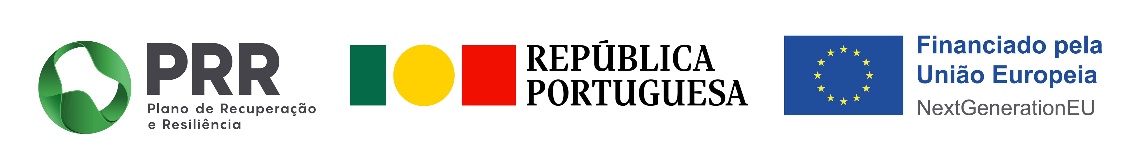 PRR, Plano de Recuperação e Resiliência · República Portuguesa · Financiado pela União Europeia, NextGenerationEU